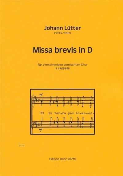 J. Lütter: Missa brevis in D (Chpa)