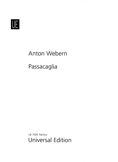 A. Webern: Passacaglia op. 1 , Orch (Part.)