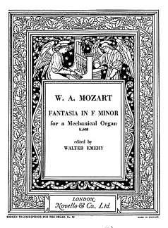 W.A. Mozart: Fantasia In F Minor K.608 (Emery), Org