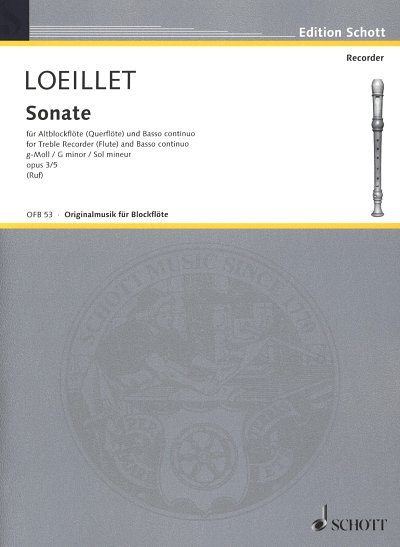 J.-B. Loeillet: Sonate g-moll op. 3/5, Ablf/FlBc (KlavpaSt)