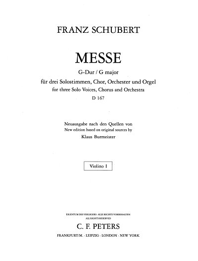 F. Schubert: Messe G-Dur D 167 (März 1815)