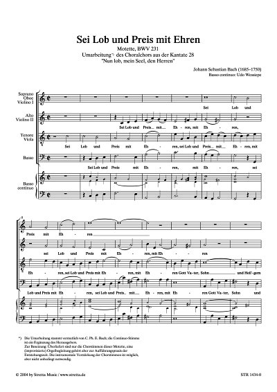 DL: J.S. Bach: Sei Lob und Preis mit Ehren Motette, BWV 231 