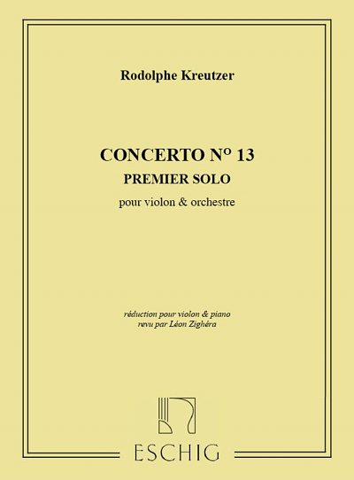 1Er Solo Du 13E Concerto, Reduction Pour Vio, VlKlav (Part.)