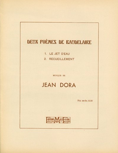 J. Dora: Deux poèmes de Baudelaire