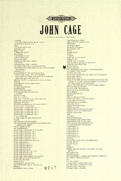 J. Cage: She is asleep Nr. 2 (1943)