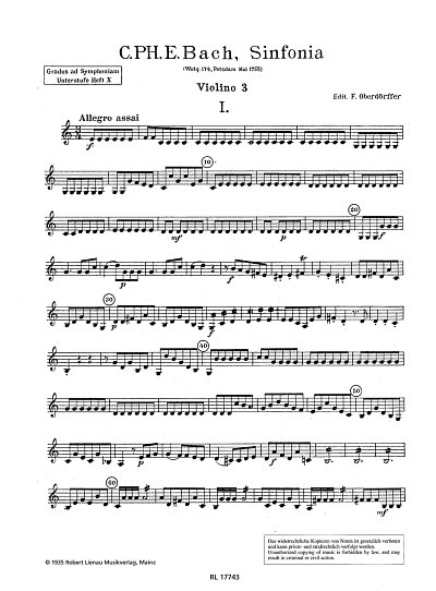 C.P.E. Bach: Gradus ad Symphoniam - Unterstufe Band 10