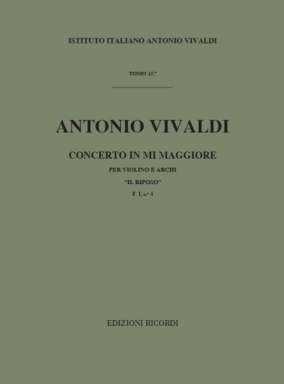 Concerto per Violino, Archi e BC In Mi RV 270 (Part.)