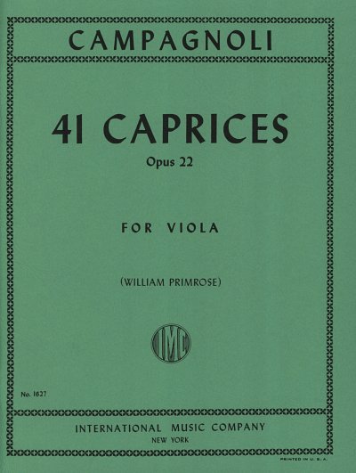 B. Campagnoli: Capricci (41) Op. 22 (Primrose), Va