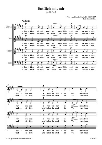 DL: F. Mendelssohn Bartholdy: Entflieh' mit mir op. 41, Nr. 