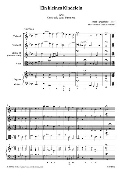 DL: F. Tunder: Ein kleines Kindelein Aria / Canto solo con 5