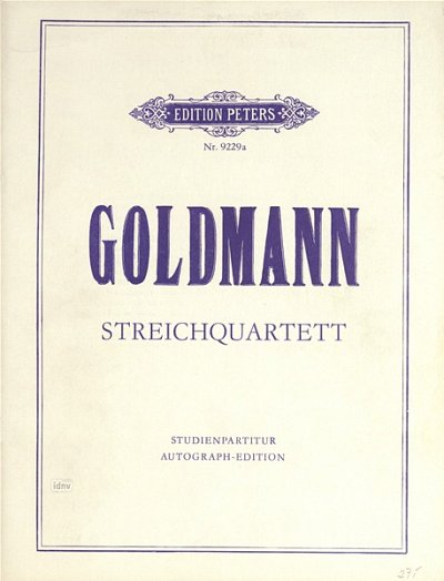 F. Goldmann: Streichquartett (Nr. 1) (1975)