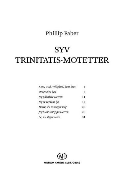 P. Faber: Syv Trinitatis-Motetter, GchKlav (Chpa)
