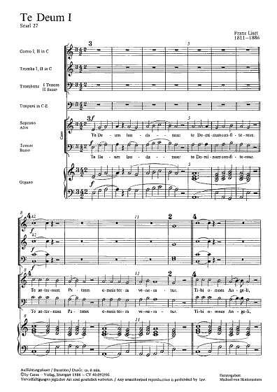 F. Liszt: Te Deum I S 27 / Partitur