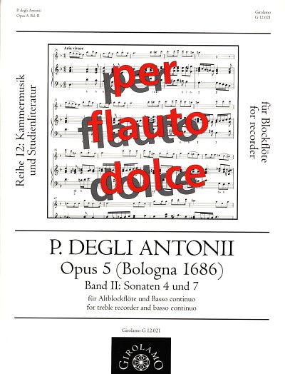P. degli Antonii: Opus 5 (Bologna 1686), Bd. II