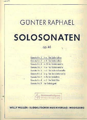 G. Raphael: Zwei Solosonaten (1940) a-Moll/E-Du, Viol (Sppa)