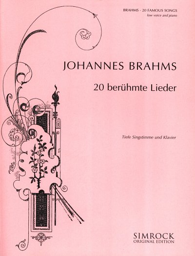J. Brahms: 20 beruehmte Lieder, GesKlav (Part.)