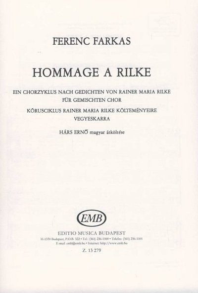 F. Farkas: Hommage à Rilke