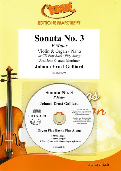 J.E. Galliard: Sonata No. 3, VlKlv/Org (+CD)