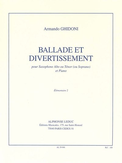 A. Ghidoni: Ballade et divertissement, ASaxKlav
