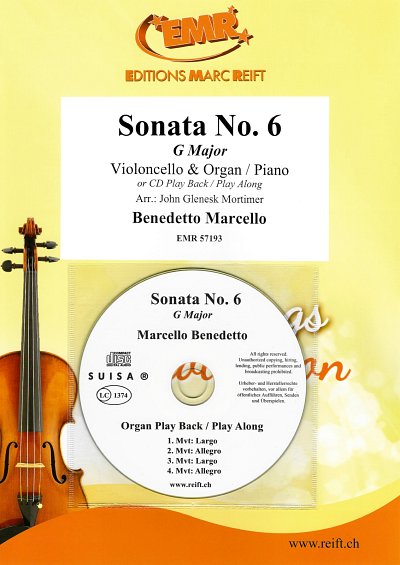 B. Marcello: Sonata No. 6, VcKlv/Org (+CD)
