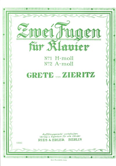 G. von Zieritz y otros.: Zwei Fugen h-Moll