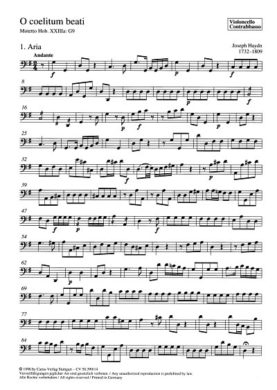 J. Haydn: O coelitum beati Hob. XXIIIa:G49; Motette / Einzel