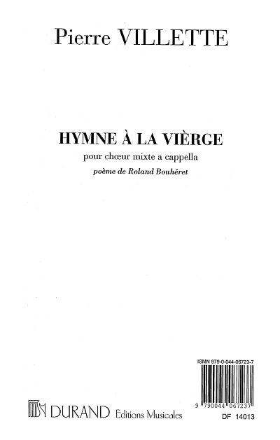 P. Villette: Hymne à La Vierge, GCh4 (Chpa)