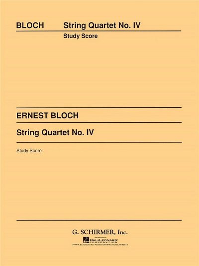 E. Bloch: String Quartet No. 4, 2VlVaVc (Part.)