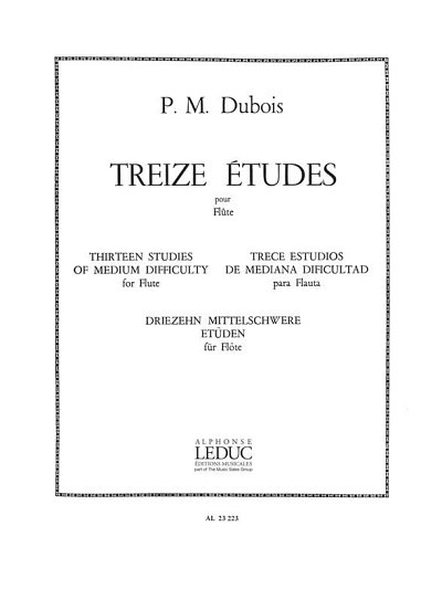 P.-M. Dubois: 13 Etudes de moyenne Difficulté, Fl (Part.)