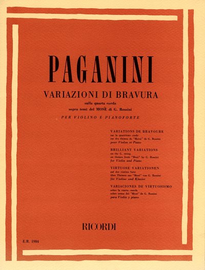 N. Paganini: Variazioni Di Bravura Sulla , VlKlav (KlavpaSt)
