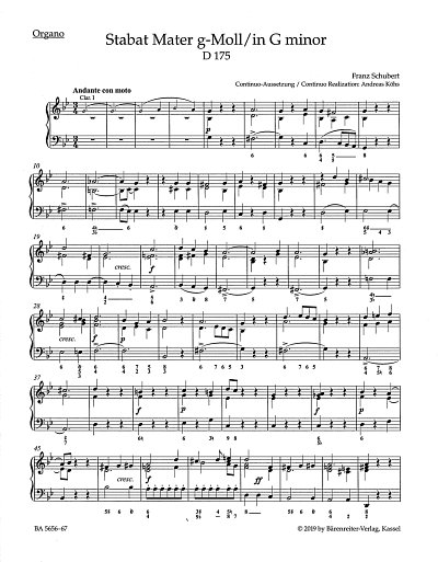 F. Schubert: Stabat Mater g-Moll D 175, Org