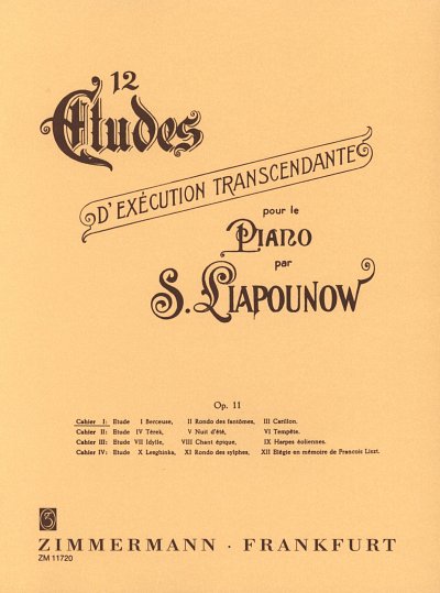 Liapounow Serge: 12 Etueden Op 11 Bd 1