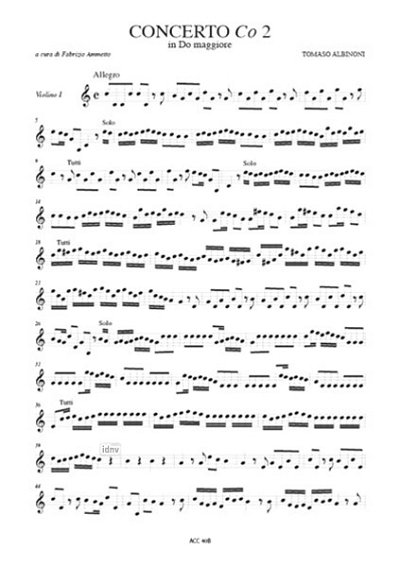 T. Albinoni: Violin Concertos without Opus Number V (Stsatz)