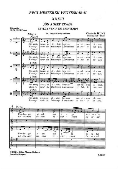 F. Szekeres: Old Masters' Mixed Choruses 36, Gch5 (Chpa)