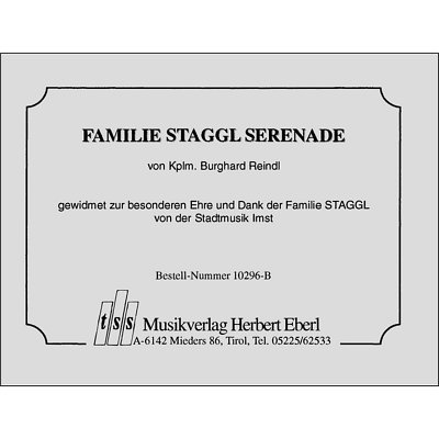 B. Reindl: Familie Staggl-Serenade, Blaso (Dir+St)