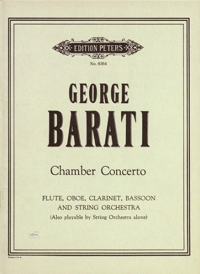 Barati George: Chamber Concerto