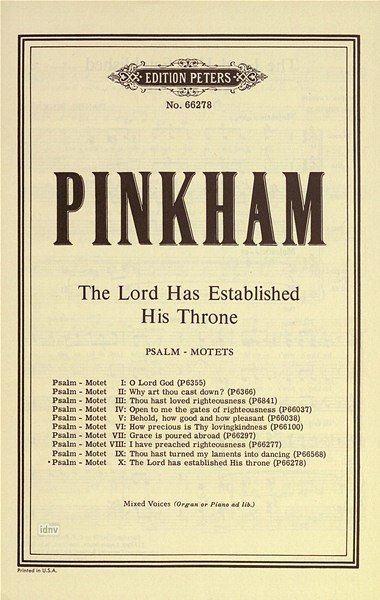 D. Pinkham: The Lord Has Established His Throne