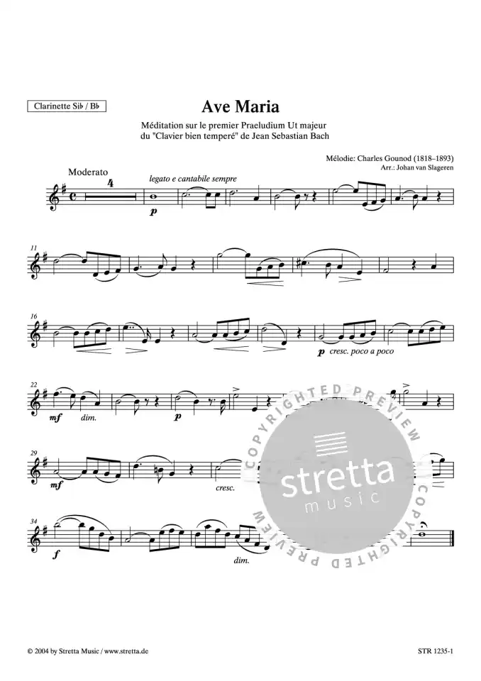 DL: C. Gounod: Ave Maria, Klarinette (B), Klavier (2)