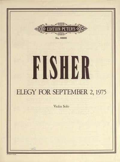 Fisher Stephen: Elegy for September 2/75