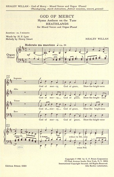 J.H. Willan et al.: Hymn-Anthem on the tune "Heathlands": God of Mercy