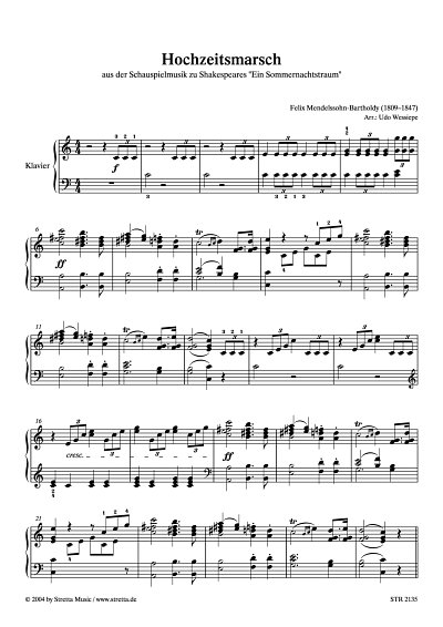 DL: F. Mendelssohn Bartholdy: Hochzeitsmarsch aus der Schaus