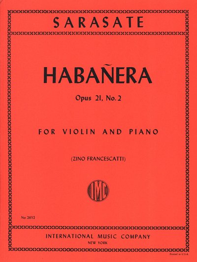 Habanera Op. 21 N. 2 (Francescatti), VlKlav (KlavpaSt)