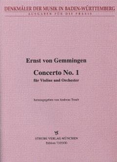 Gemmingen Ernst Von: Konzert 1 Denkmaeler Der Musik In Baden