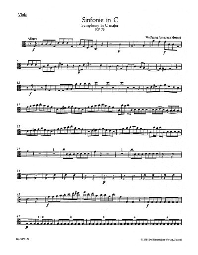 W.A. Mozart: Sinfonie Nr. 9 C-Dur KV 73 (75a), Kamo (Vla)