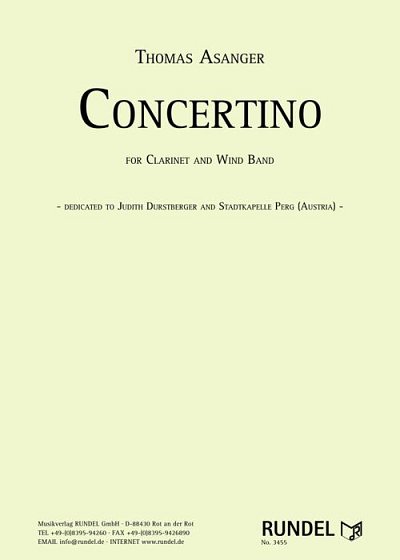 Thomas Asanger: Concertino for Clarinet & Wind Band