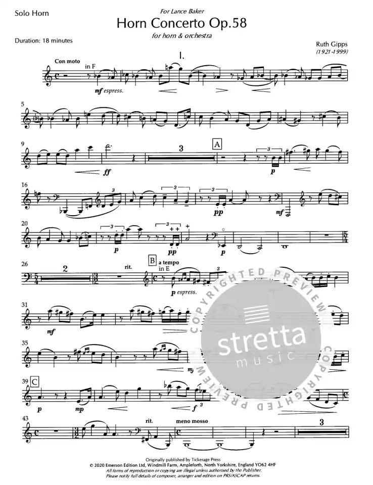 R. Gipps: Horn Concerto Op. 58, HrnKlav (KA) (4)