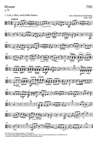 F. Mendelssohn Bartholdy: Hymne; Drei geistliche Lieder und 