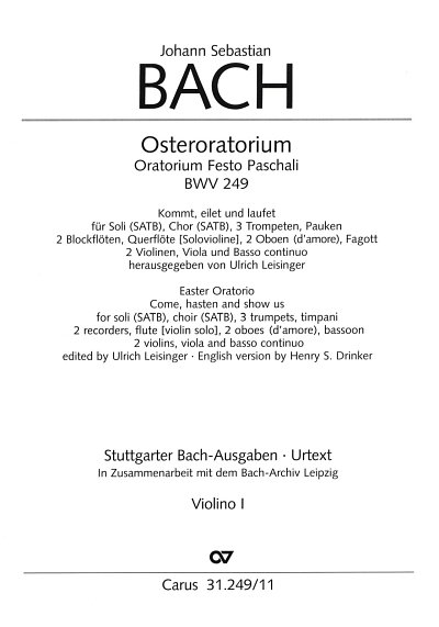 J.S. Bach: Osteroratorium D-Dur BWV 249, 4GesGchOrcBc (Vl1)