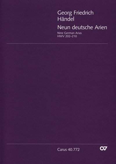 G.F. Händel: Neun deutsche Arien HWV 202-21, GsSVlBc (Pa+St)