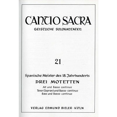 Spanische Meister Des 18 Jahrhunderts: 3 Motetten